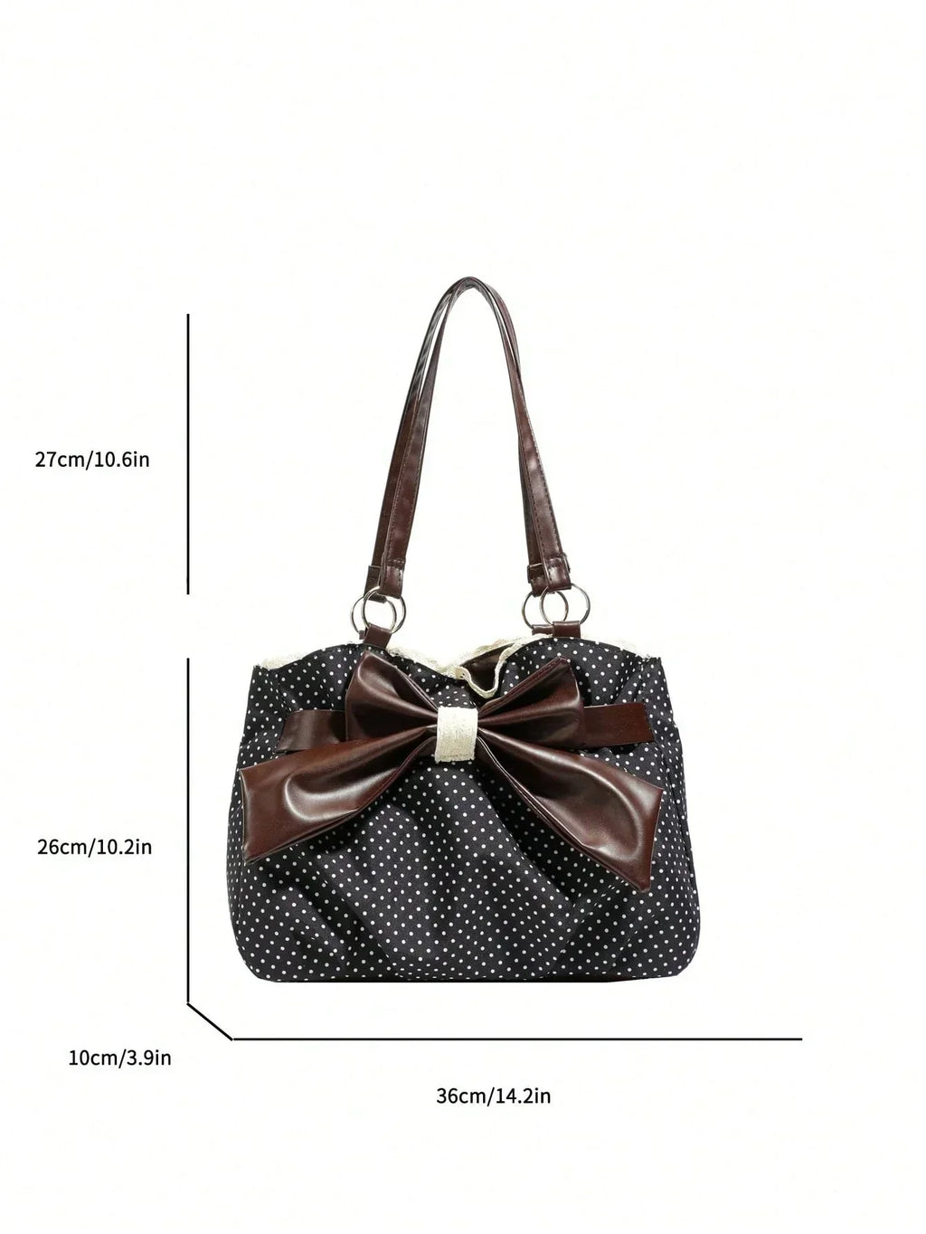 Large Polka Dot Ruffle Tote Bag